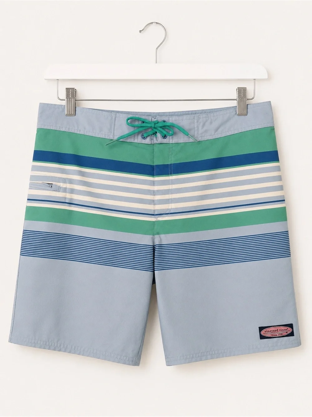 Vineyard Vines Board Shorts Men’s 34 Blue Green Stripe Swim Trunks